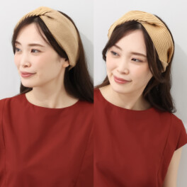 アッピア 洗えるブレード＆リブ風 リバーシブルヘアバンド