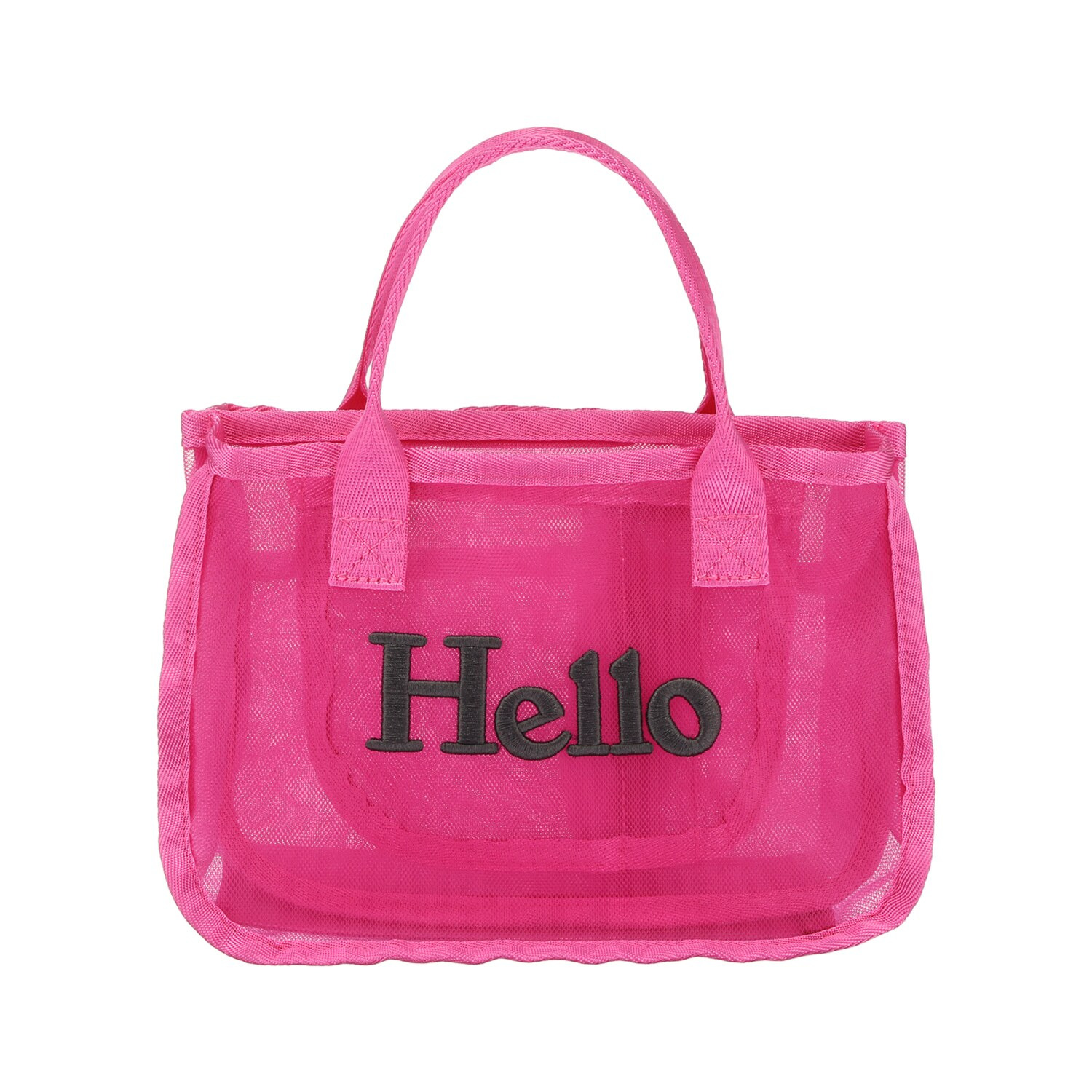 グッシオイタリー Ｈｅｌｌｏロゴ刺しゅう メッシュバッグインバッグ ＜マルシェバッグ付＞