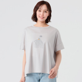 アリュメット スムースコットン ドレスプリント ワイドＴシャツ