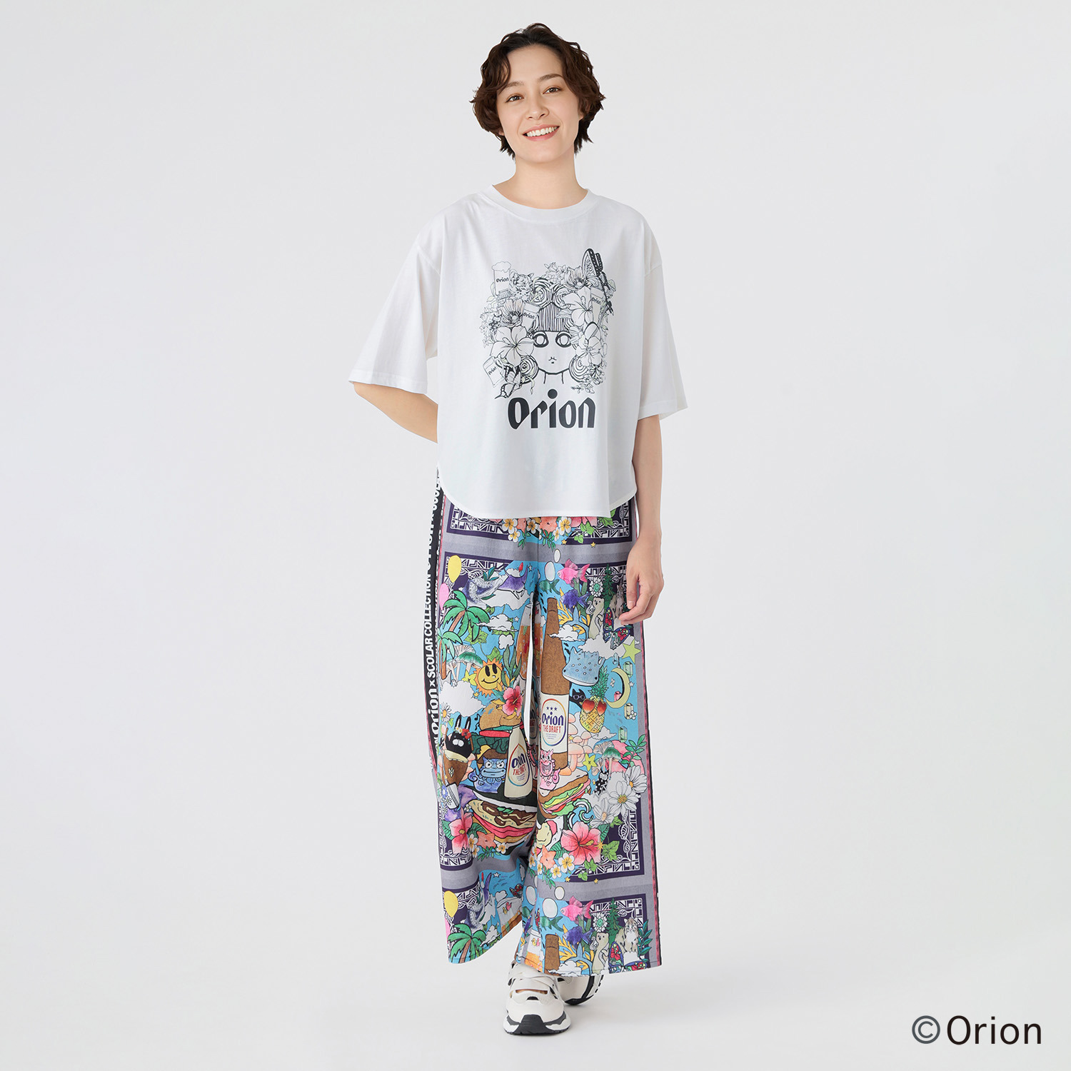 スカラー フラワーカーニバル柄 ＵＶプリント Ｔシャツ
