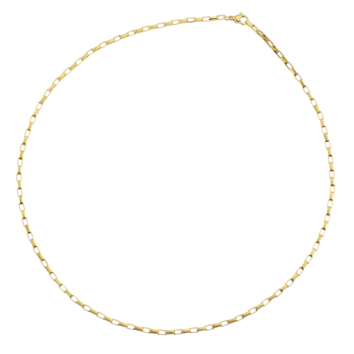 ラフィナリスタ サージカルステンレス レクタングルシェイプ ボックスチェーン ネックレス