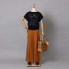 アズイズ　ビーマイセルフ バイ　ネイチャーズ カットワーク刺しゅう スクエアモティーフ プルオーバー