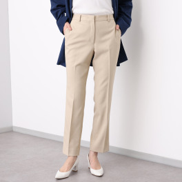 メリオン きれいな綾目の ストレッチツイル 自然にスタイルアップ 細身テーパードパンツ