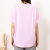 ハッピーフェイス さらっと快適 綿混柔らかカットソー生地 ゆったりＴシャツ＆ ラインロゴパンツ スポーティー上下セット