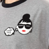 ハッピーフェイス さらっと快適 綿混柔らかカットソー生地 ゆったりＴシャツ＆ ラインロゴパンツ スポーティー上下セット