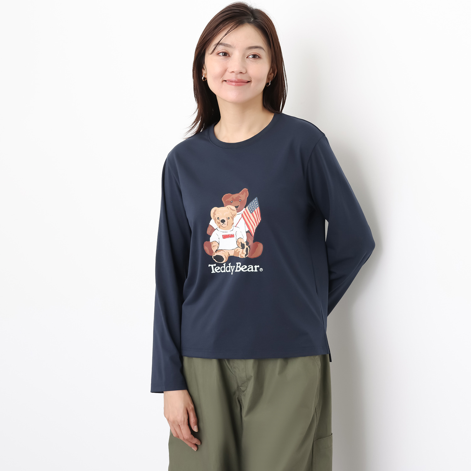 テディベア グラフィック ロングスリーブ Ｔシャツ