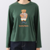 テディベア グラフィック ロングスリーブ Ｔシャツ