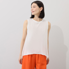 シャビージェンティール Ａライン バックカッティング ノースリーブＴシャツ