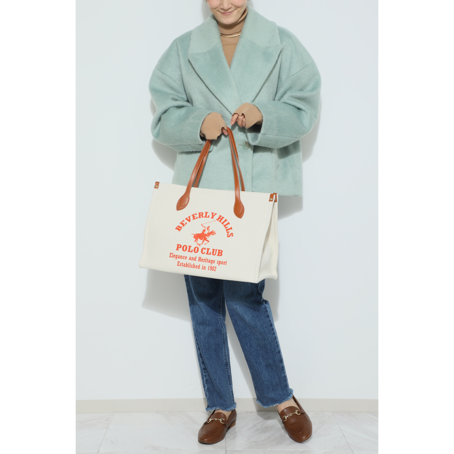 ビバリーヒルズ ポロクラブ プリントキャンバス トートバッグ＜Ｌ＞