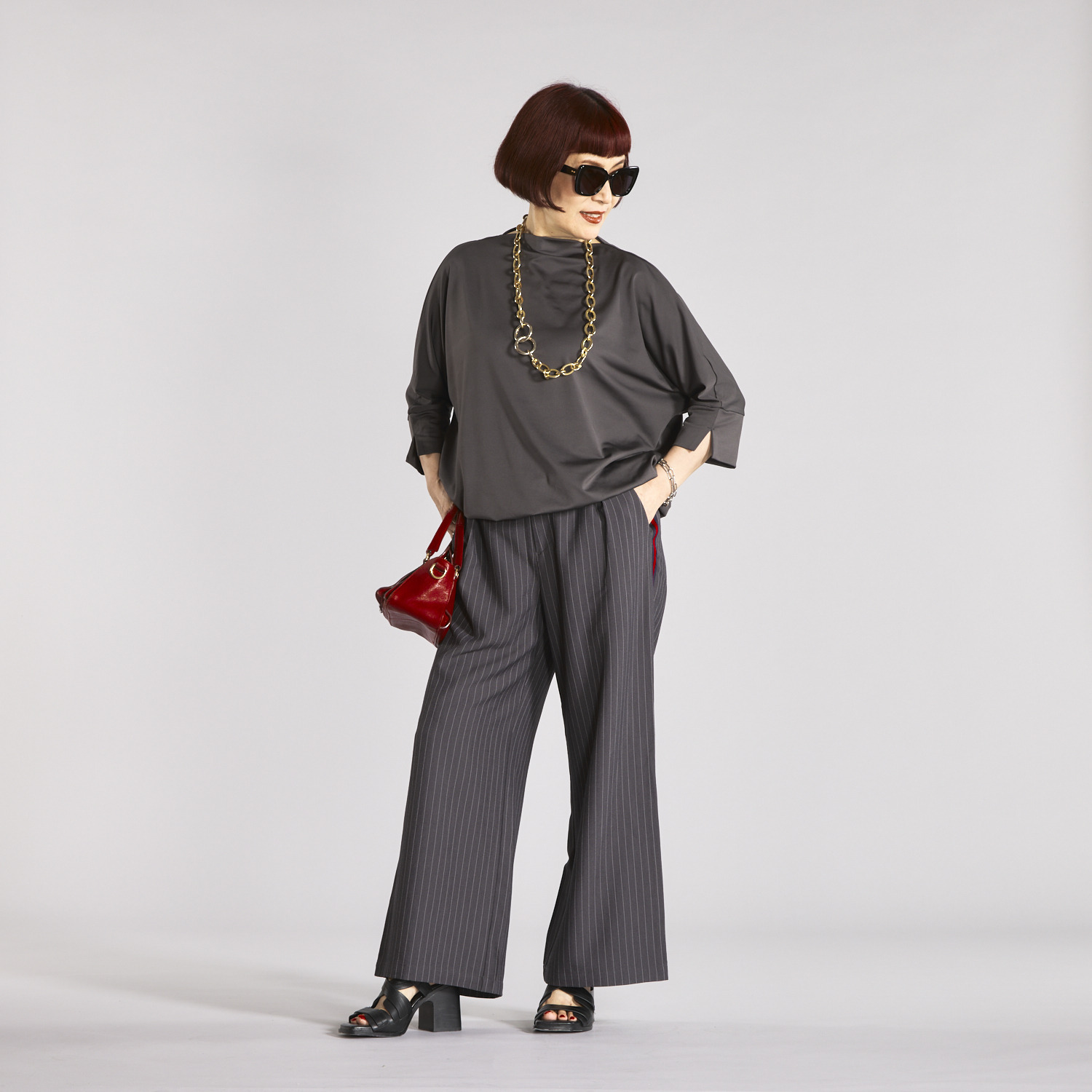 ボン・ブリコラージュ バイ　レイコ・ホウセンジ ゆるっと着て華奢見せ！ ドルマンスリーブ チュニックプルオーバー