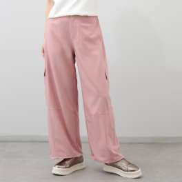 ヘブンアンドアース 接触冷感 ドレープデニム バレルカーゴパンツ