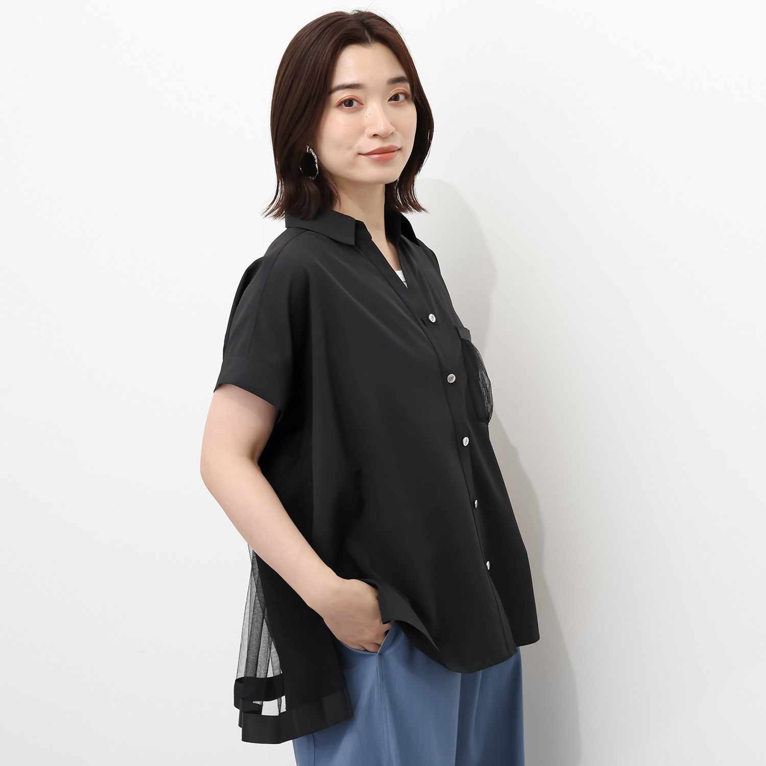ヘブンアンドアース 接触冷感 チュールドッキングシャツ