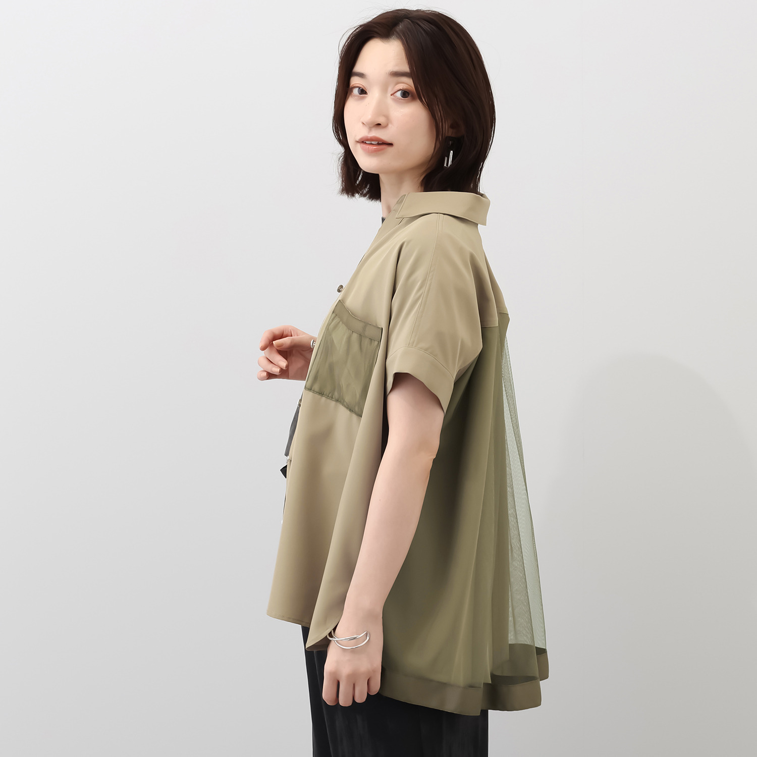 ヘブンアンドアース 接触冷感 チュールドッキングシャツ