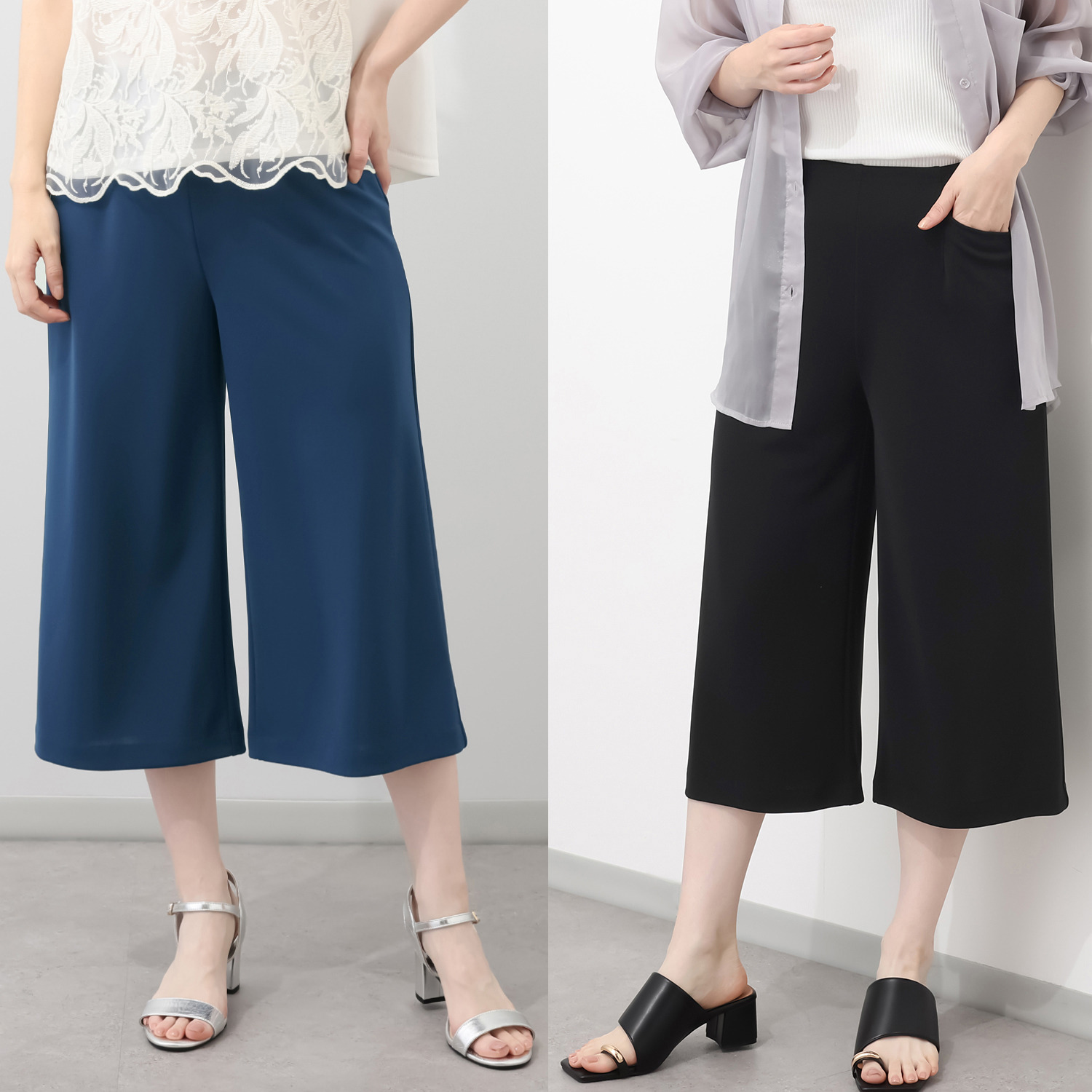 上質ごこち ソアロン（Ｒ） クロップトパンツ ２本セット