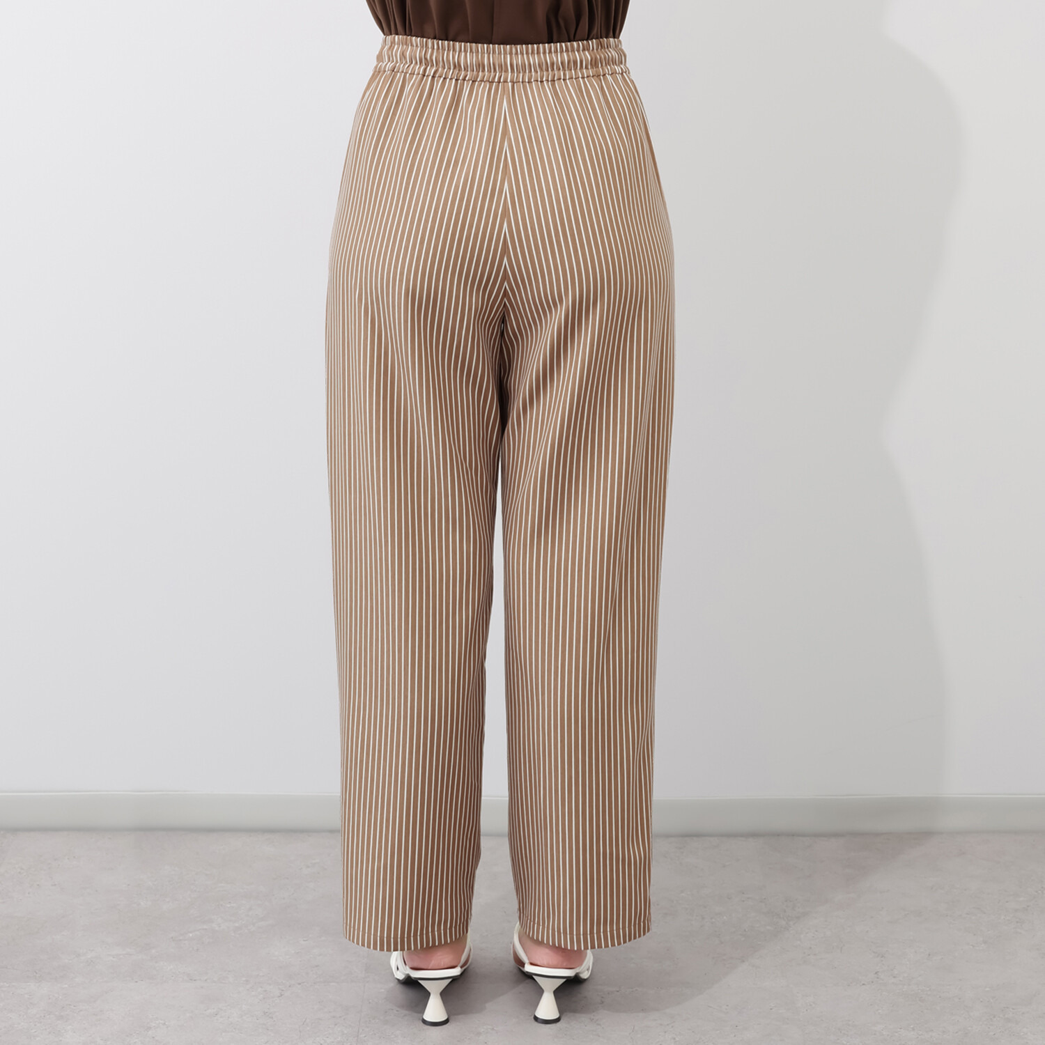 シーン ストライプストレッチ セミワイドイージーパンツ