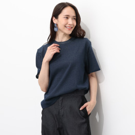 ミューリエ リュラックスできちんと 配色スリーブ プレーディングニット Ｔシャツ
