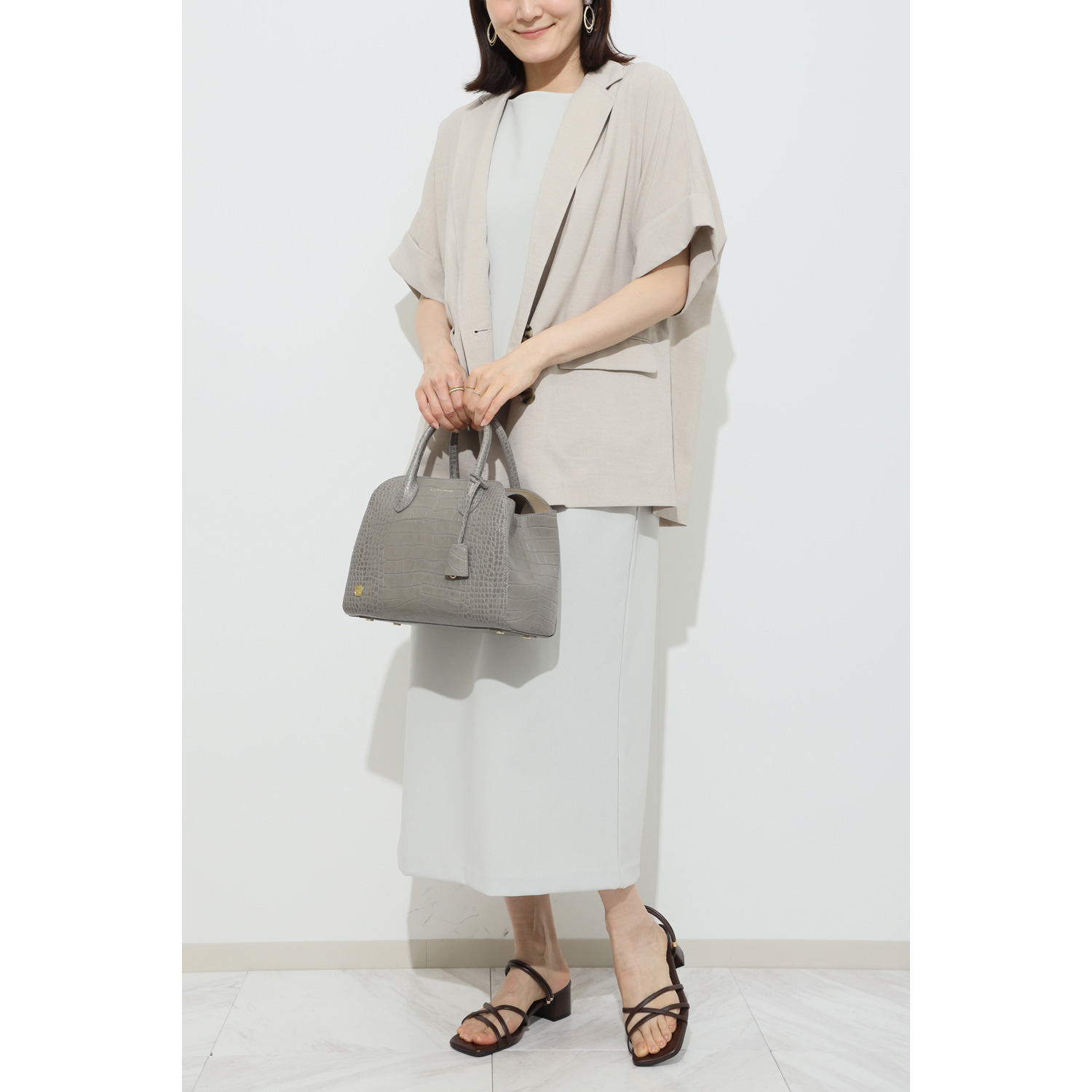 エーディーエムジェイ 牛革クロコダイル型押し トートバッグ ＜２０２６＞