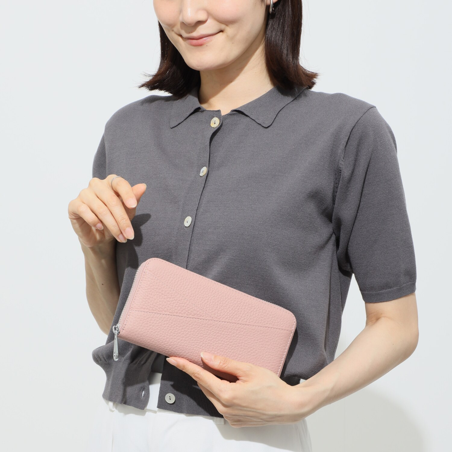 ラルジュ 牛革クロスポケット 長財布
