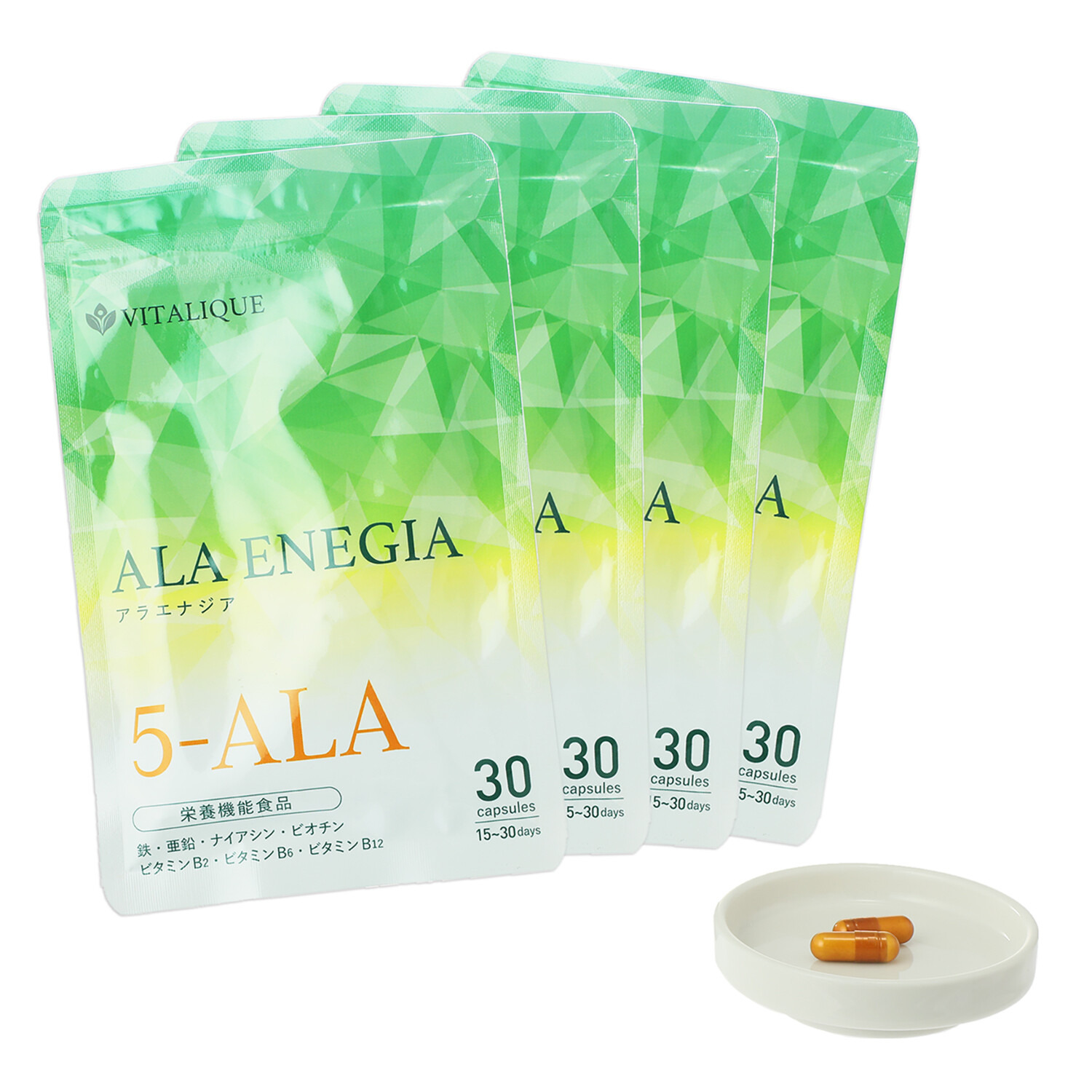 健康維持に役立つアミノ酸 ５−ＡＬＡを配合！ “アラエナジア” ４袋セット