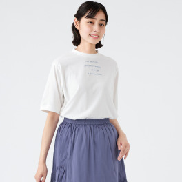 エムエムオー クルーネック 袖リブロゴ刺しゅう 半袖Ｔシャツ