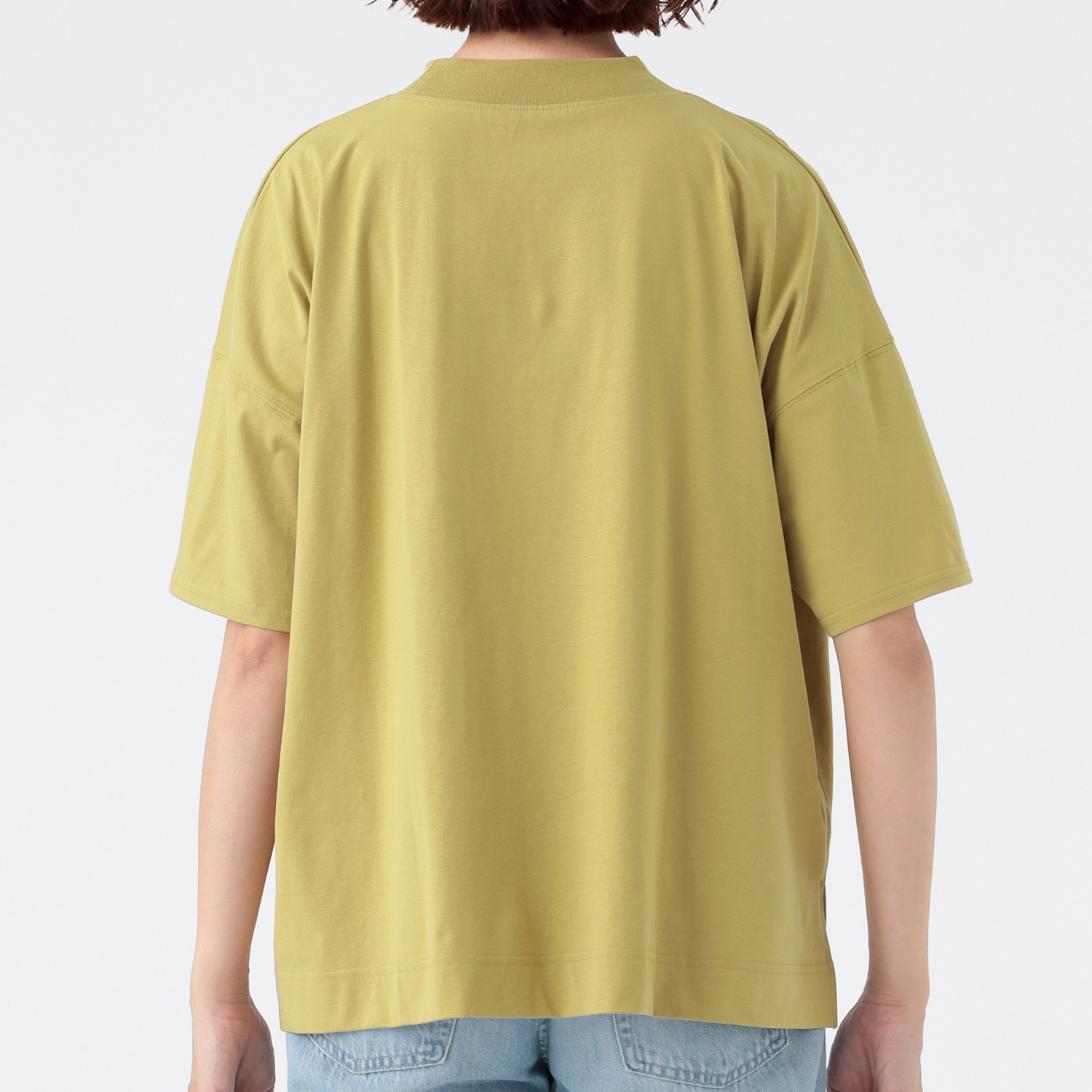 エムエムオー 接触冷感　綿混ベア天竺 ハイネック ドロップショルダー Ｔシャツ