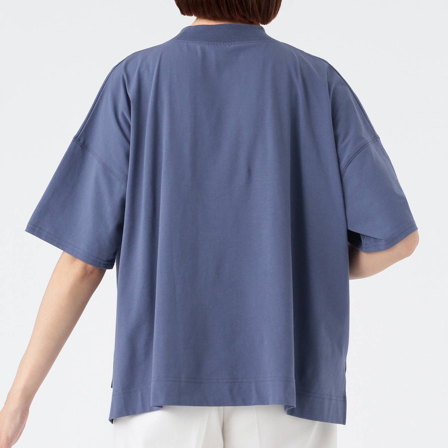 エムエムオー 接触冷感　綿混ベア天竺 ハイネック ドロップショルダー Ｔシャツ