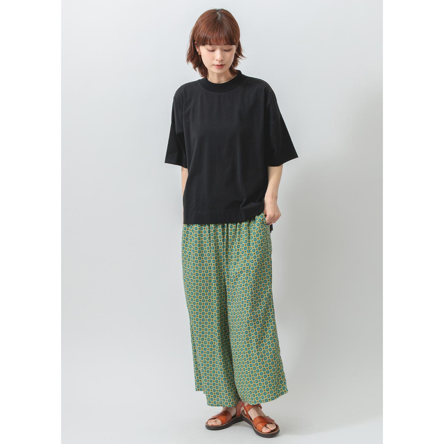 エムエムオー 接触冷感　綿混ベア天竺 ハイネック ドロップショルダー Ｔシャツ