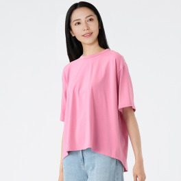 エムエムオー 接触冷感　綿混ベア天竺 バックタックデザイン 五分袖Ｔシャツ