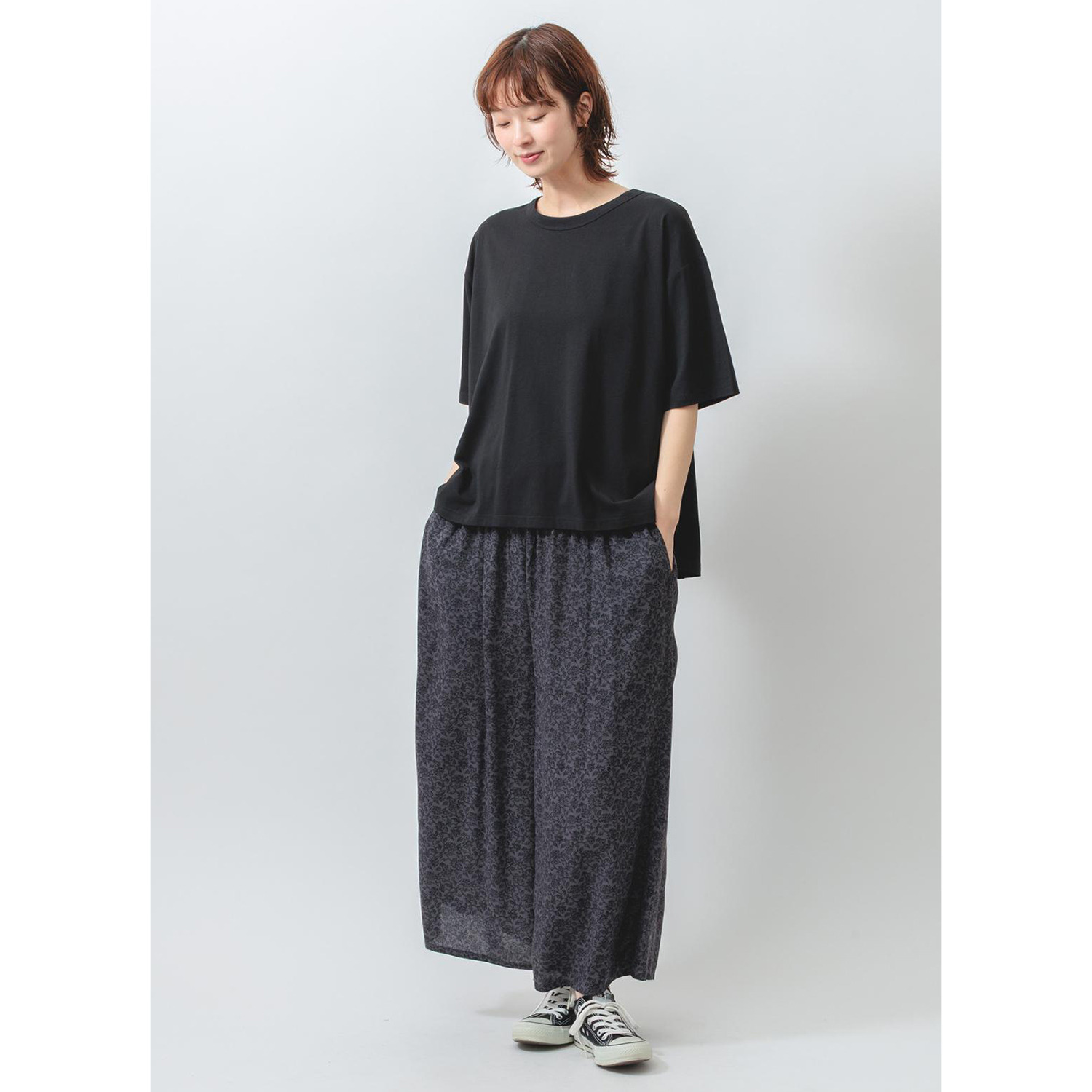 エムエムオー 接触冷感　綿混ベア天竺 バックタックデザイン 五分袖Ｔシャツ