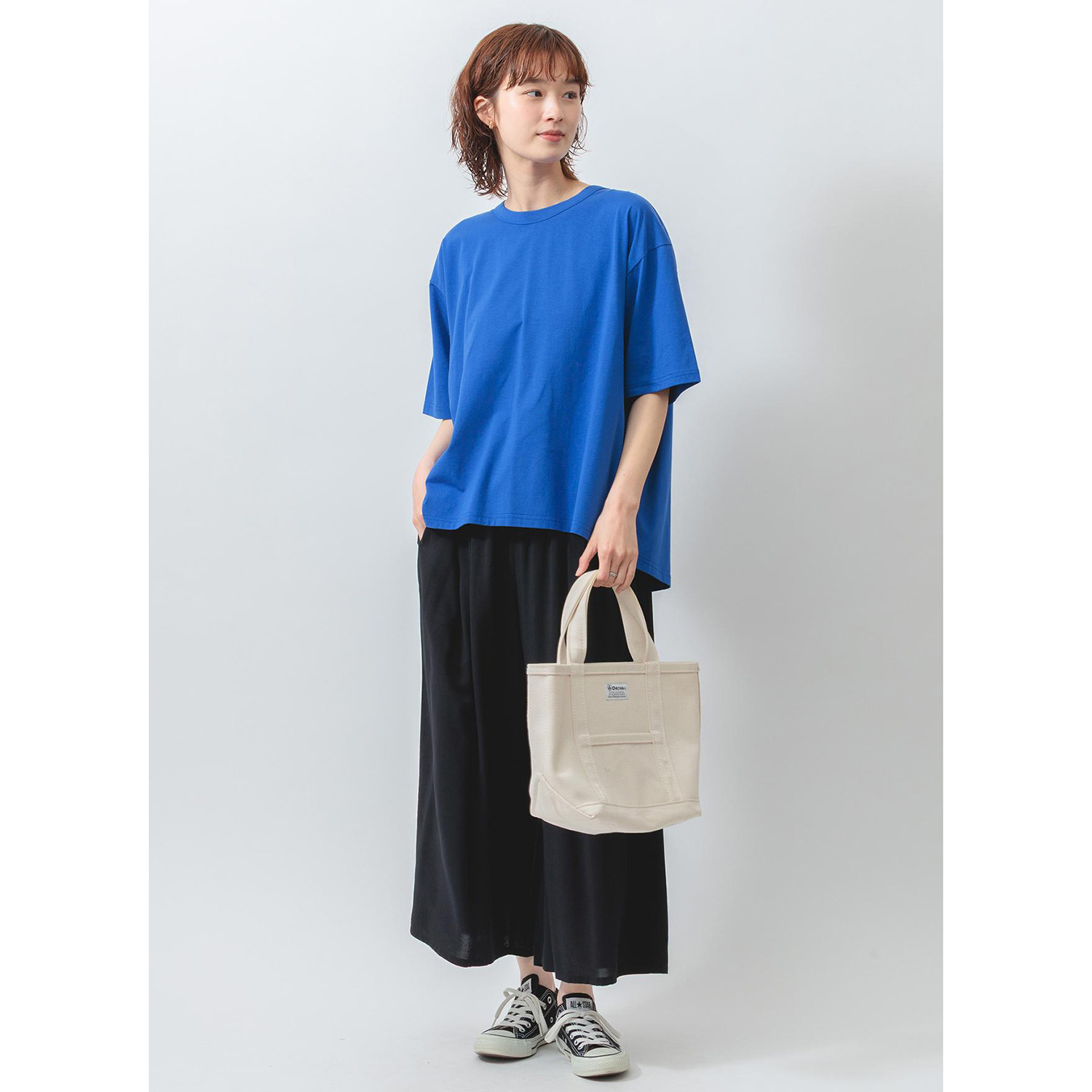 エムエムオー 接触冷感　綿混ベア天竺 バックタックデザイン 五分袖Ｔシャツ
