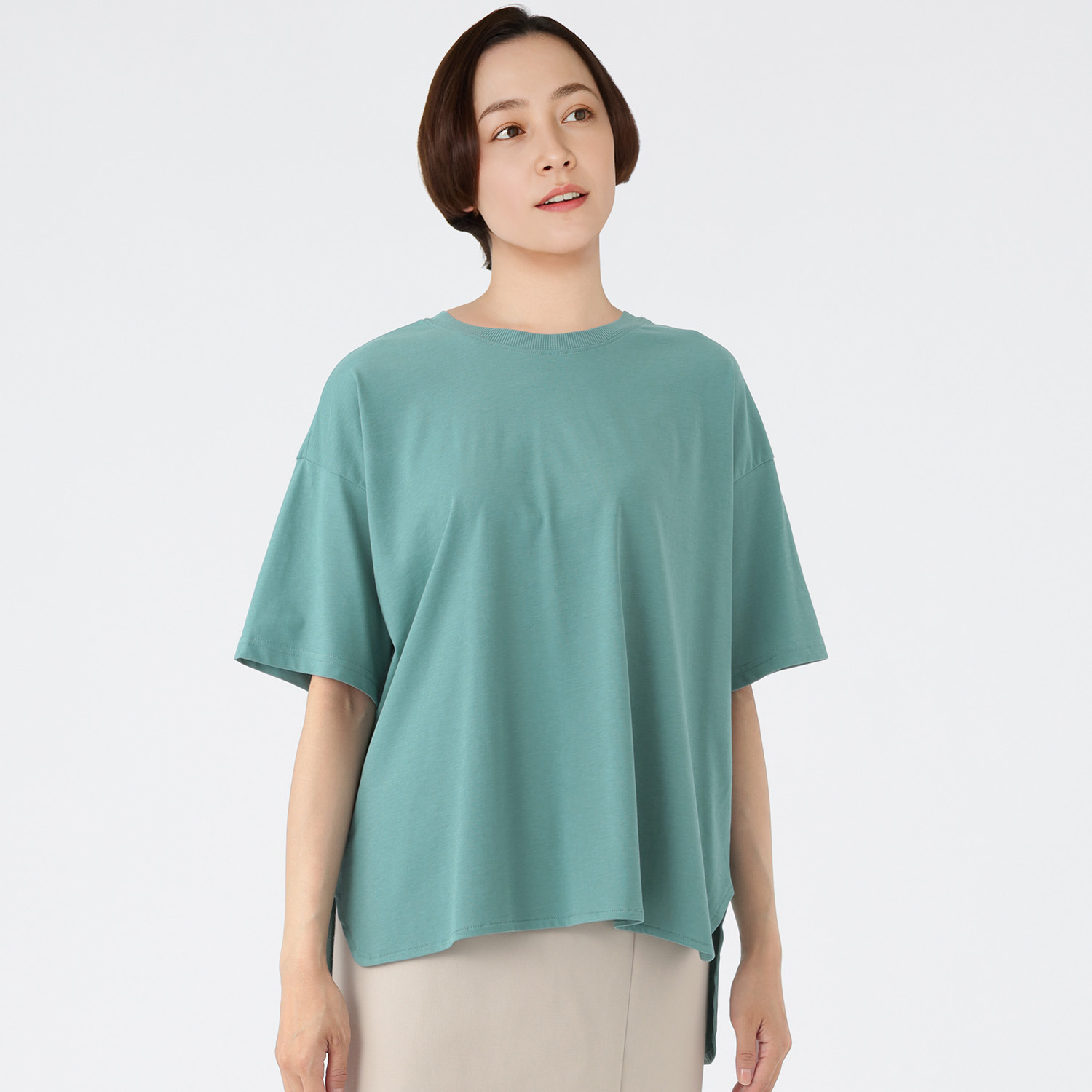 エムエムオー 接触冷感 クルーネック ラウンドヘムＴシャツ