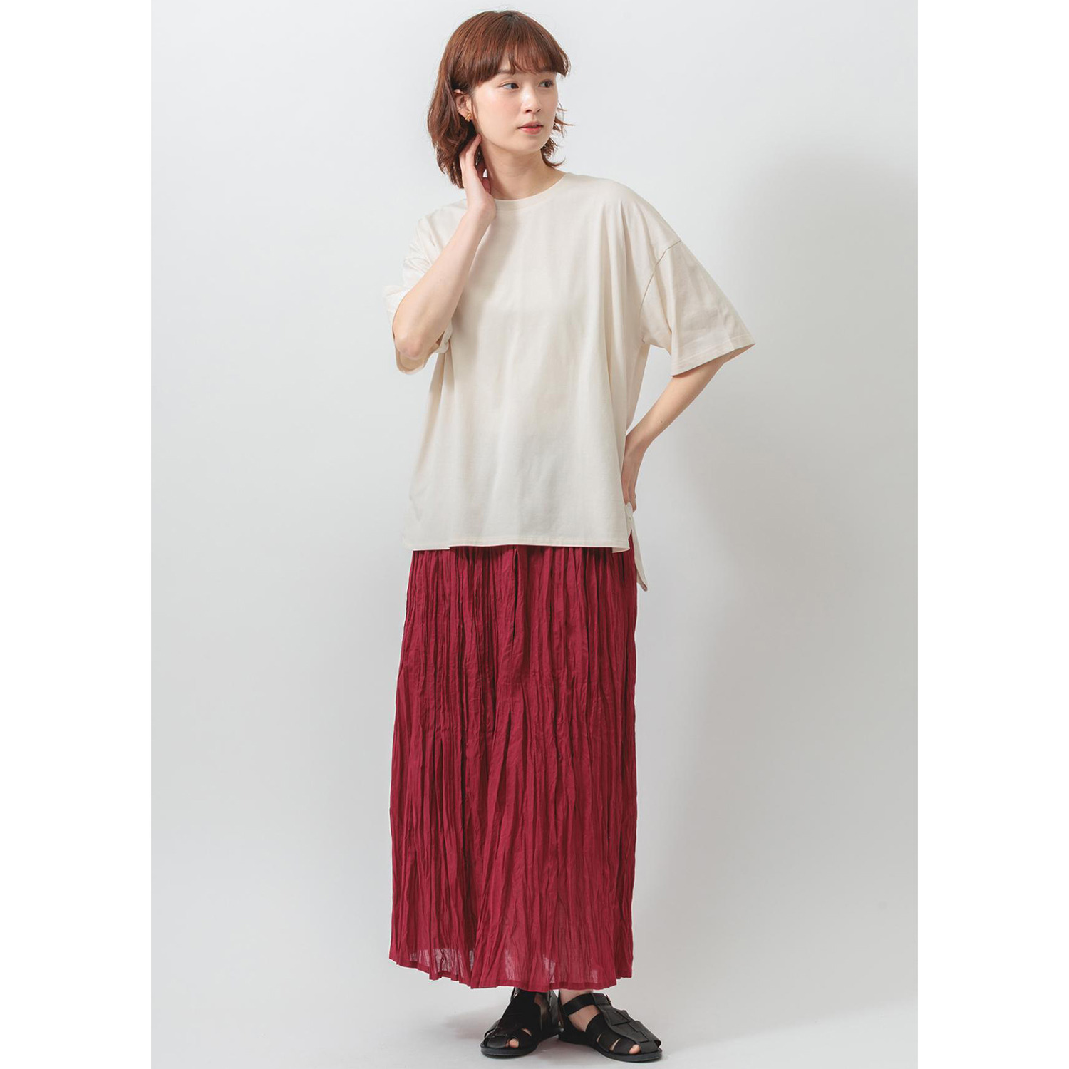 エムエムオー 接触冷感 クルーネック ラウンドヘムＴシャツ