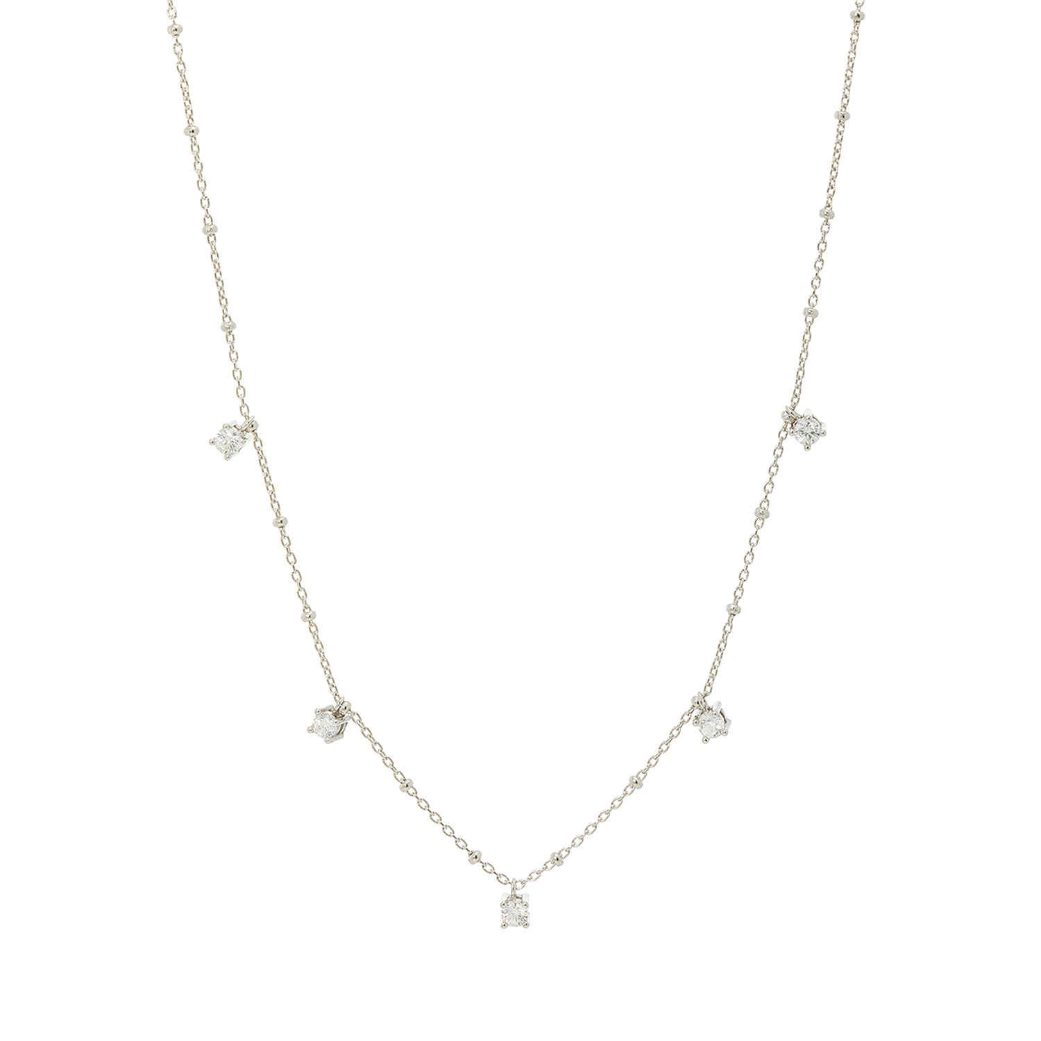 イージーシルバー シルバー ＣＺ ファイブスター ステーションネックレス