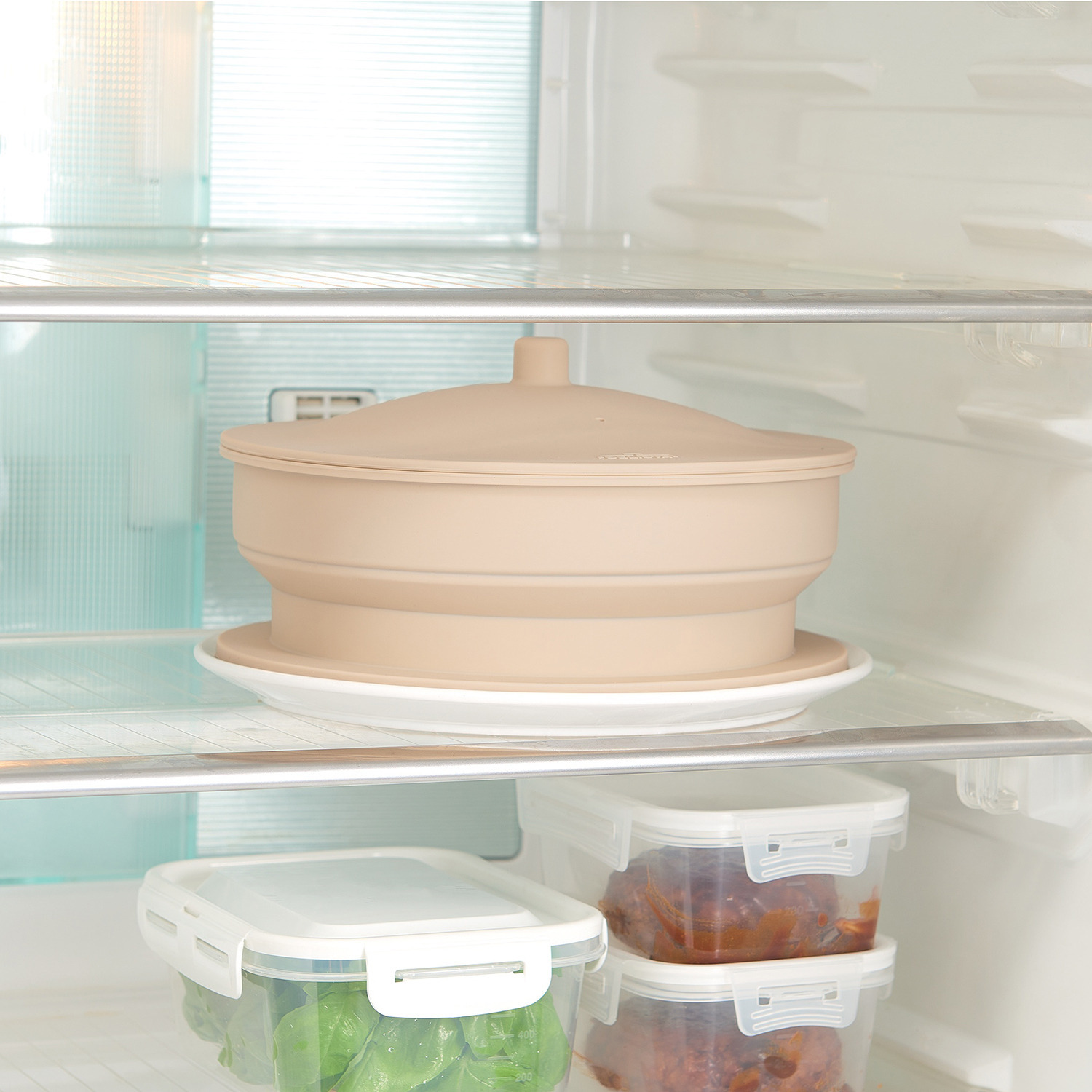 デリスタ 少ない手間で本格蒸し料理 薄くたためて省スペース！ 折りたたみ シリコンスチーマー ２個セット
