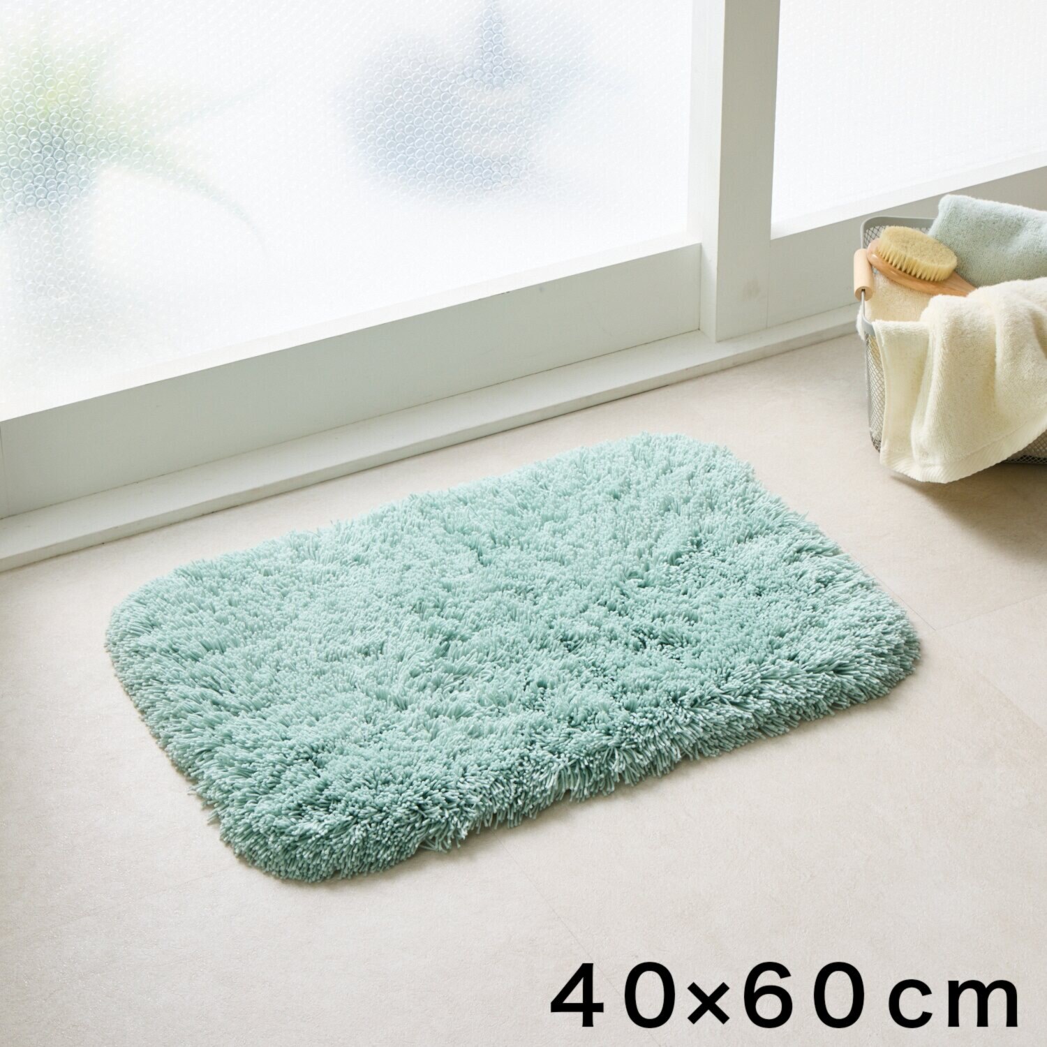 乾度良好 水分をすぐ吸ってサラサラ 吸水力に優れた バスマット ＜４０×６０ｃｍ＞