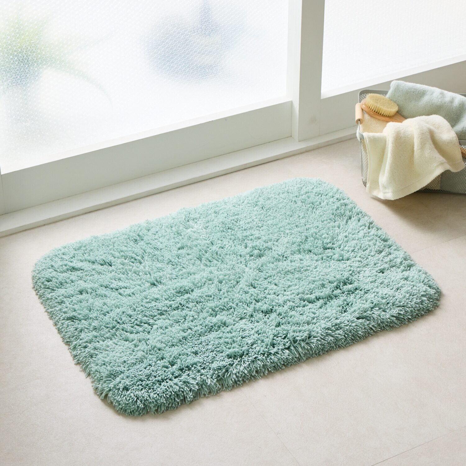 乾度良好 水分をすぐ吸ってサラサラ 吸水力に優れた バスマット ＜５０×７０ｃｍ＞