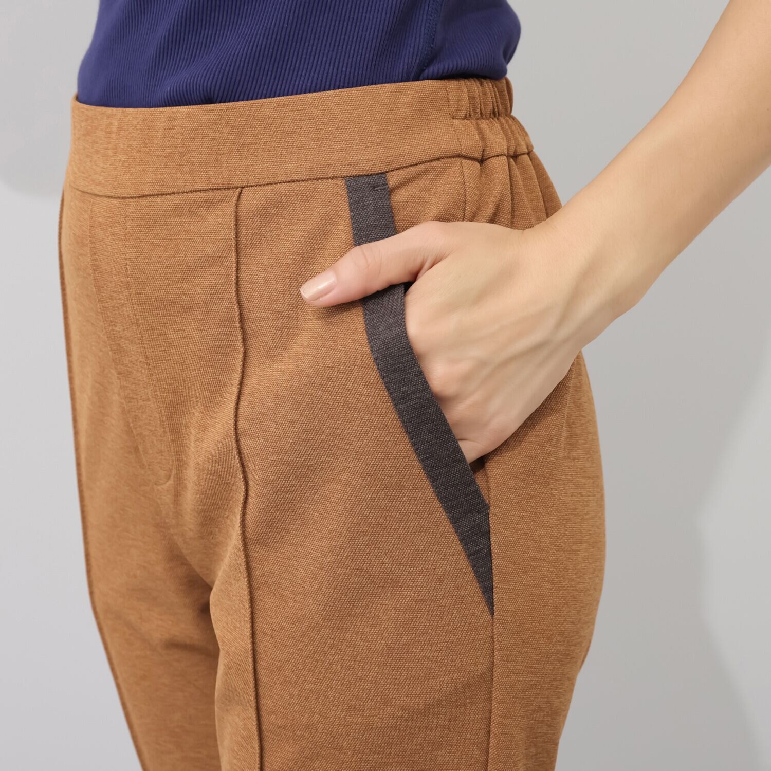 アンリック　オー　ブルー ＵＶカット 布帛ライクな カノコジャージ 細身ストレートパンツ