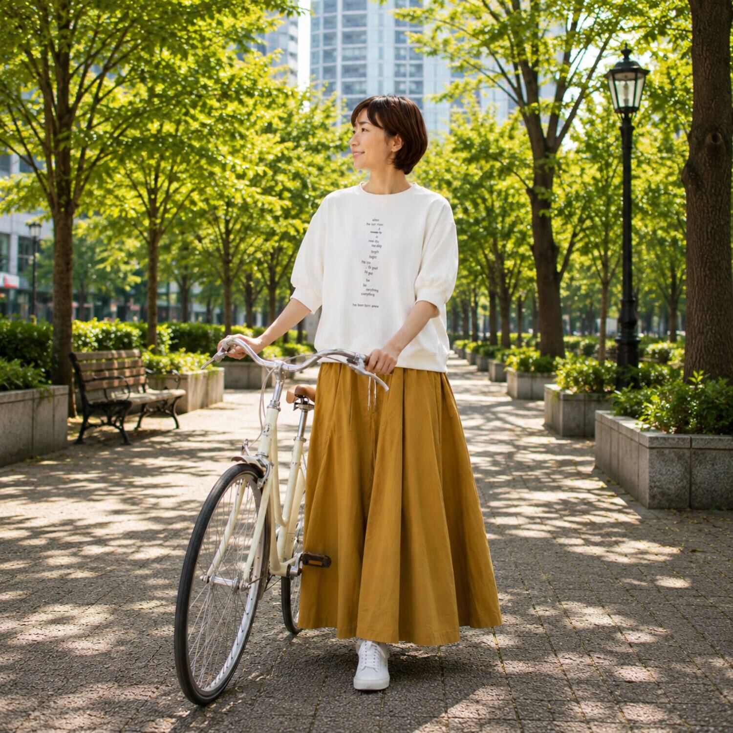 アンリック　オー　ブルー ソフトカノコジャージー 動きのあるロゴデザイン 裾ドロストプルオーバー