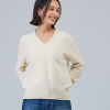 ｅｃｌａｔ コラボレーション ルーエン　ローズ 日本製 無染色カシミヤ Ｖネックプルオーバー