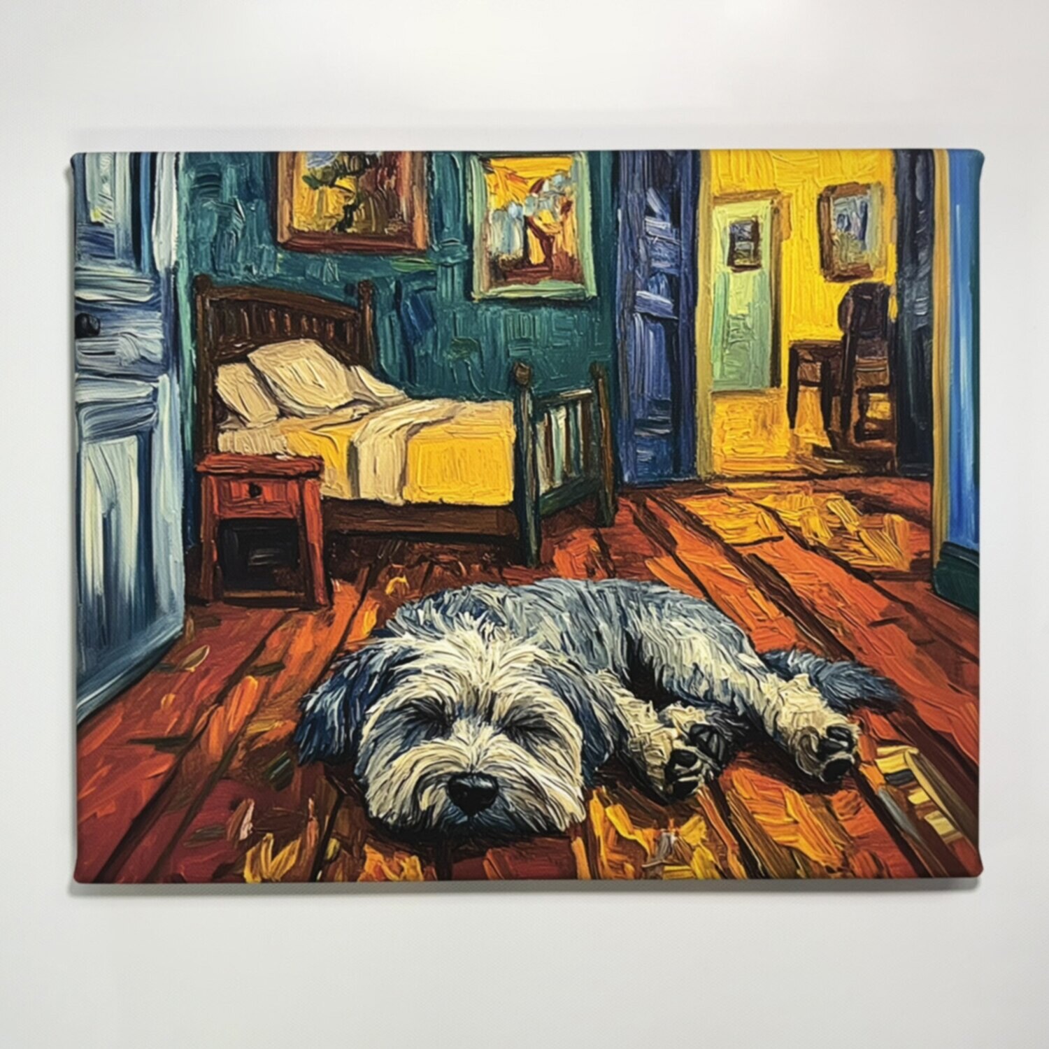 インテリアアート ベッドルームの シュナウザー ＜約２２×２７．３ｃｍ＞