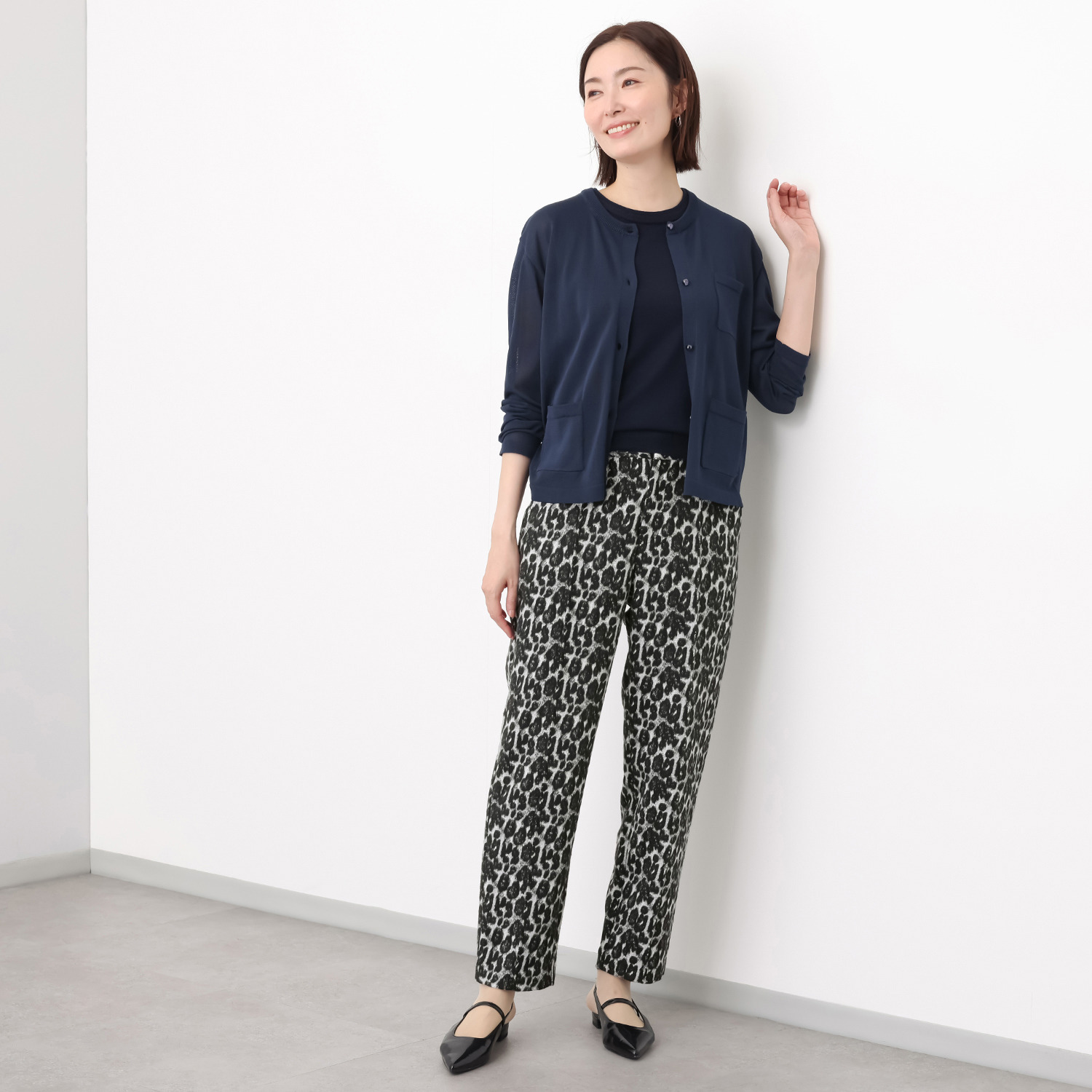 レイメイヤーズ レオパード柄ジャガード 起毛パンツ