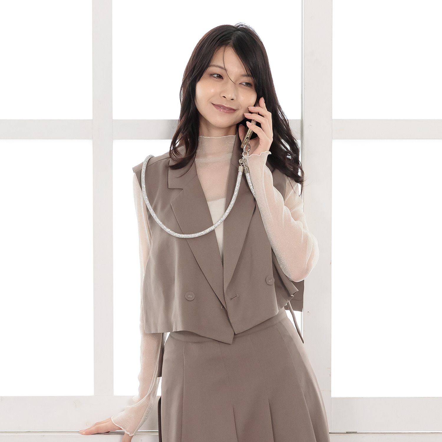 エイディア ジュエリー感覚で使える！ ビジュウスマホストラップ ２本セット