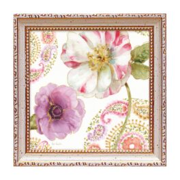 インテリアアート リサオーディット “レインボー　シード ペイズリー１” ＜約１９ｘ１９ｃｍ＞