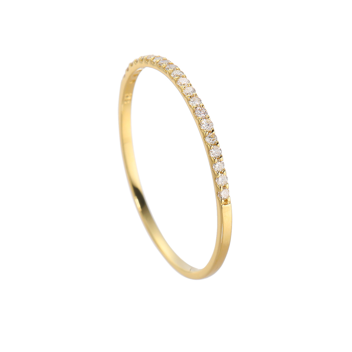 エムイー・ブリランテ 細身なのに強く光る １８Ｋ＆ダイヤモンド ルミナス ハーフエターナルリング