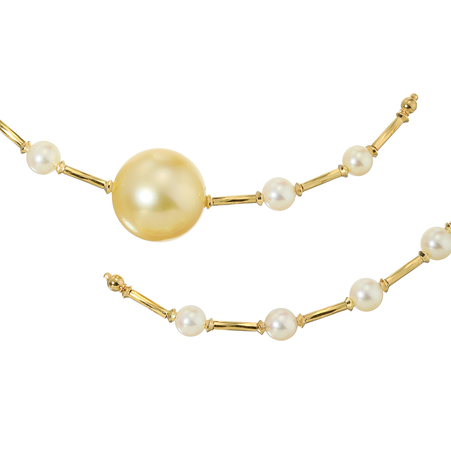 ジュペレ　ジョーヌ １８Ｋ ゴールデン白蝶パール＆ 国産ベビーアコヤパール フレキシブルバングル