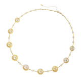 ジュペレ　ジョーヌ １８Ｋ ゴールドカラートーン 白蝶パール＆ 国産ベビーアコヤパール ネックレス