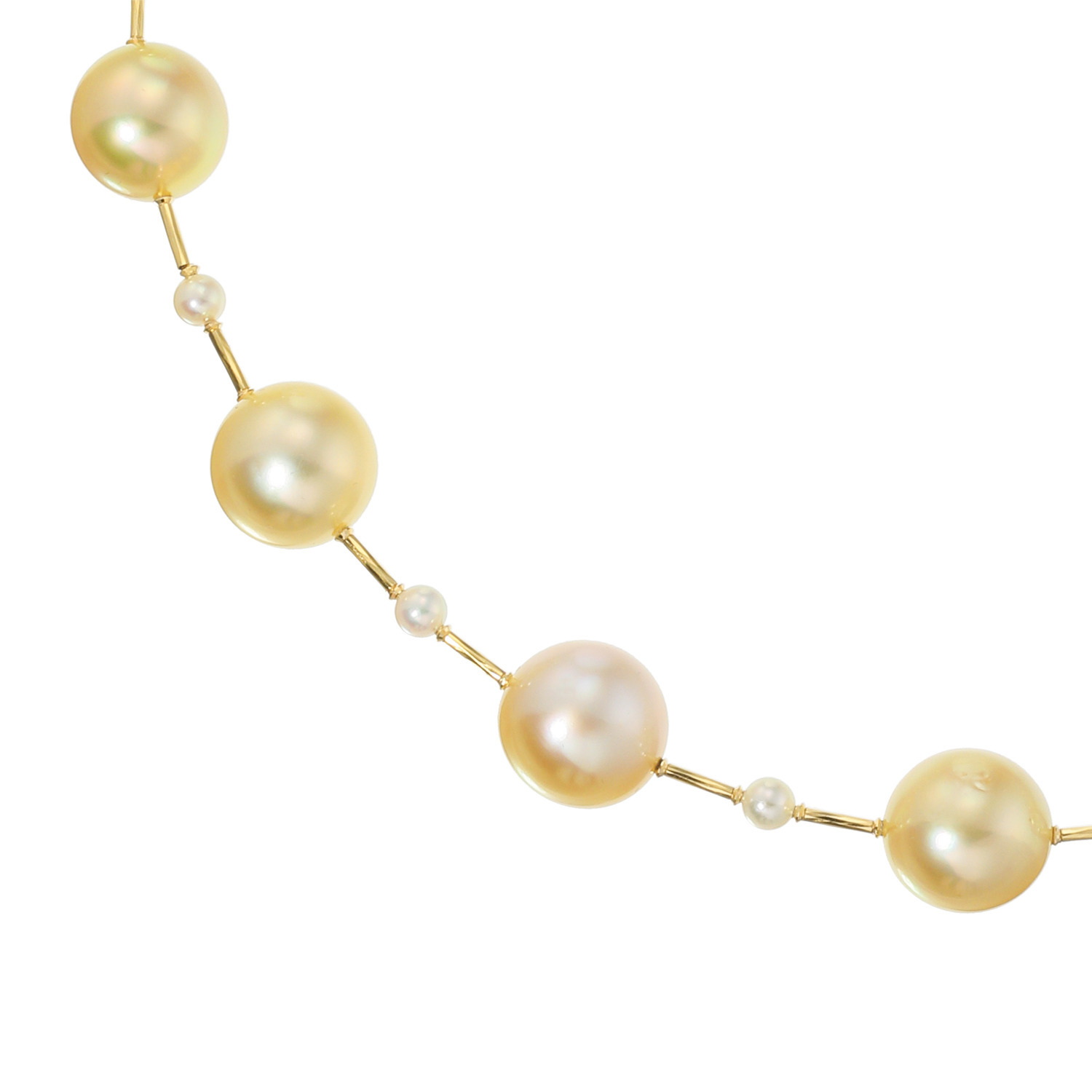ジュペレ　ジョーヌ １８Ｋ ゴールドカラートーン 白蝶パール＆ 国産ベビーアコヤパール ネックレス