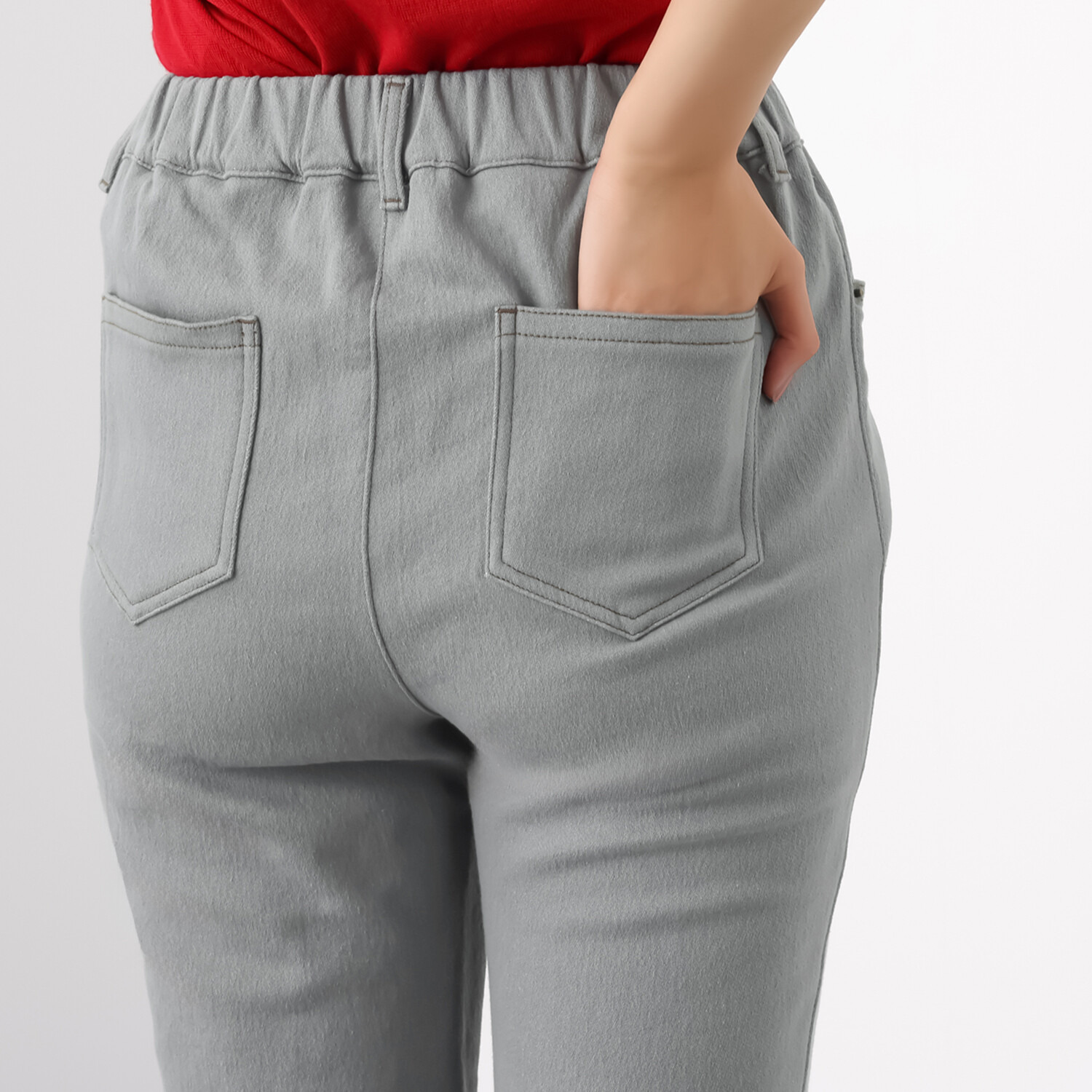 アトリエール コットンパイルデニム ストレッチ スリムパンツ