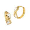 ルチェルーナ シルバー マザーオブパール エイトクロスデザイン フープピアス