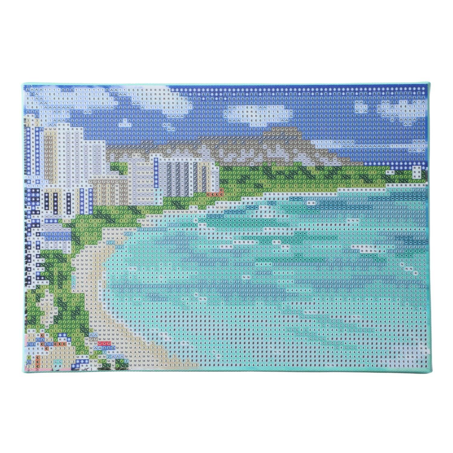 ダイヤモンドフィックス 楽しみながら 頭の体操＆達成感を！ 煌めくキャンバスアート 世界の絶景２個セット